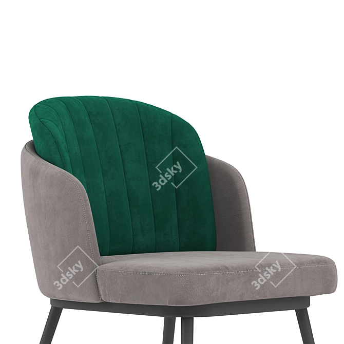 Velvet Two-Tone Penelope Chair 3D model image 5