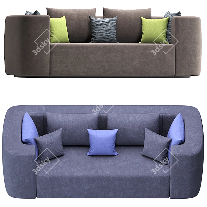 Elegant VP168 Sofa by Verpan 3D model image 1