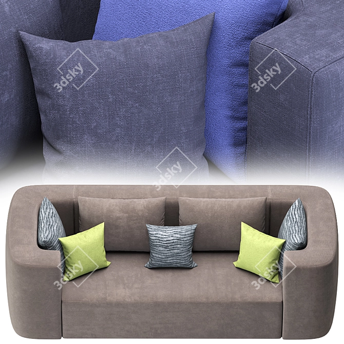 Elegant VP168 Sofa by Verpan 3D model image 2