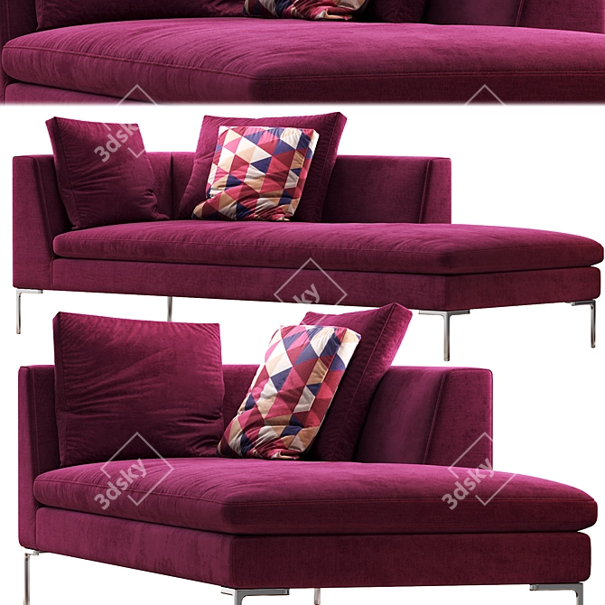 Spacious Charles Sofa Set 3D model image 1