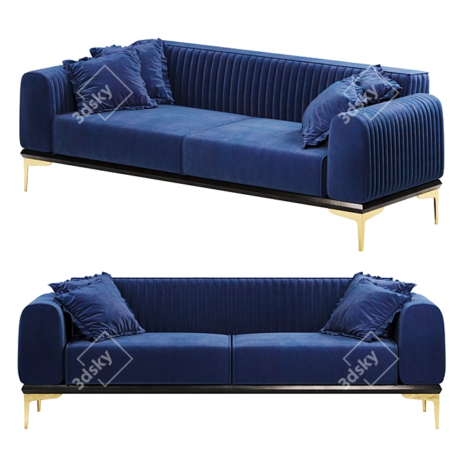 Nirvana Elegant 3-Seater Sofa Bed 3D model image 1