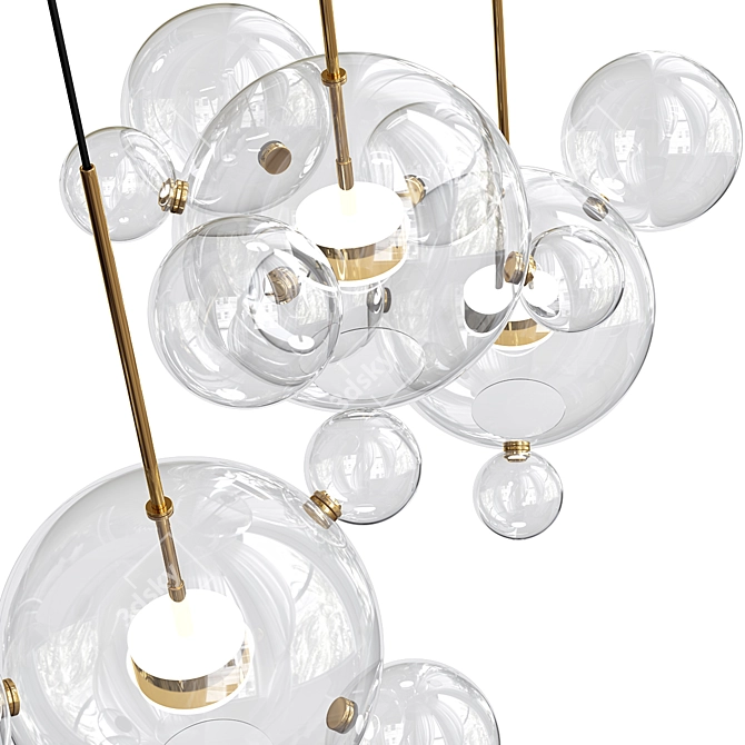 Bolle Linear Chandelier: Modern Bubble Design 3D model image 3