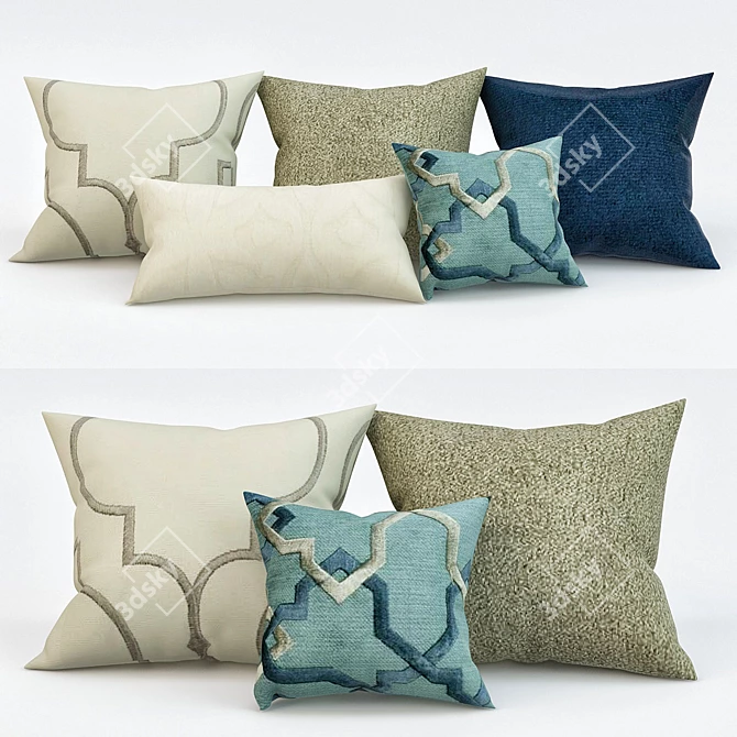 Modern Pillow Set: Perfect for Contemporary Interiors 3D model image 1