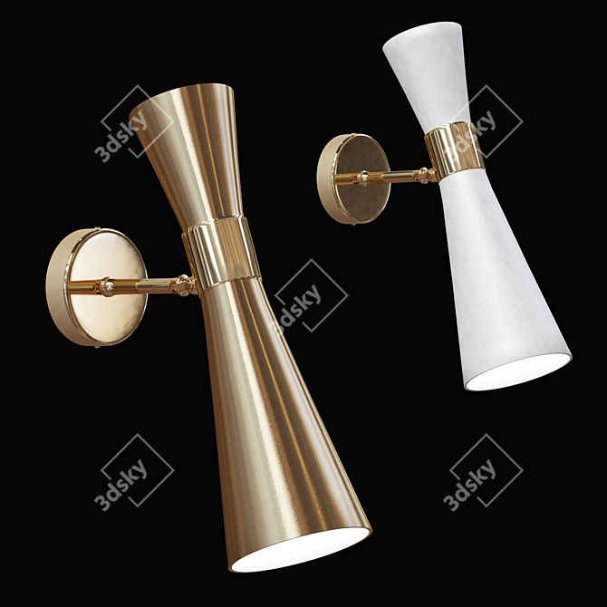 Elegant Sandglass Wall Sconce 3D model image 1