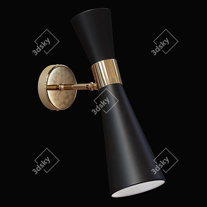 Elegant Sandglass Wall Sconce 3D model image 2