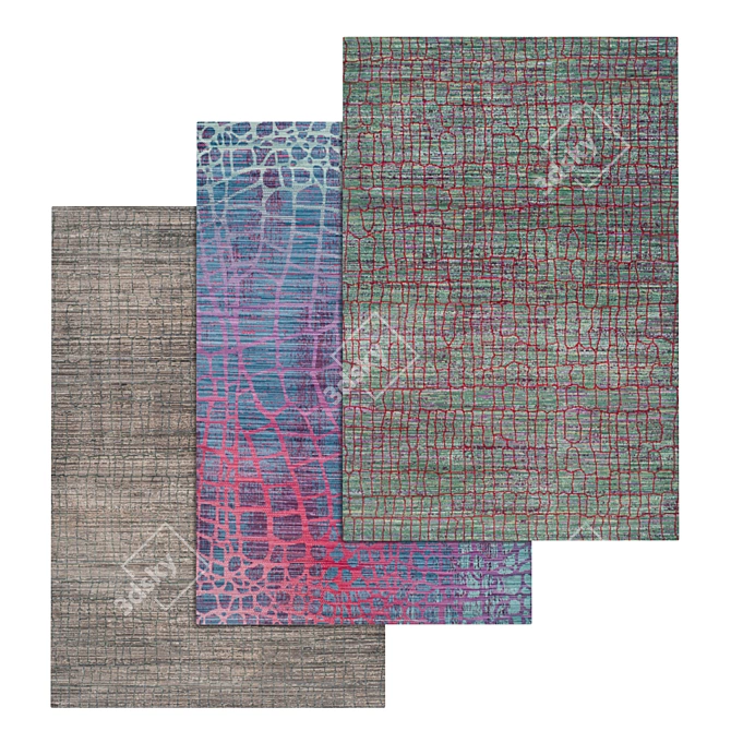 Premium Carpets Set: 3 High-Quality Textures 3D model image 1