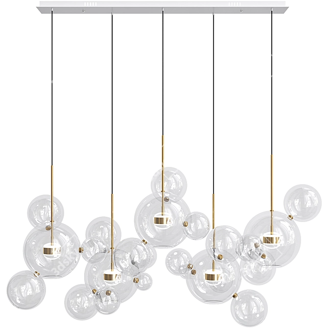 Bolle Zigzag 24 Bubble Chandelier 3D model image 3