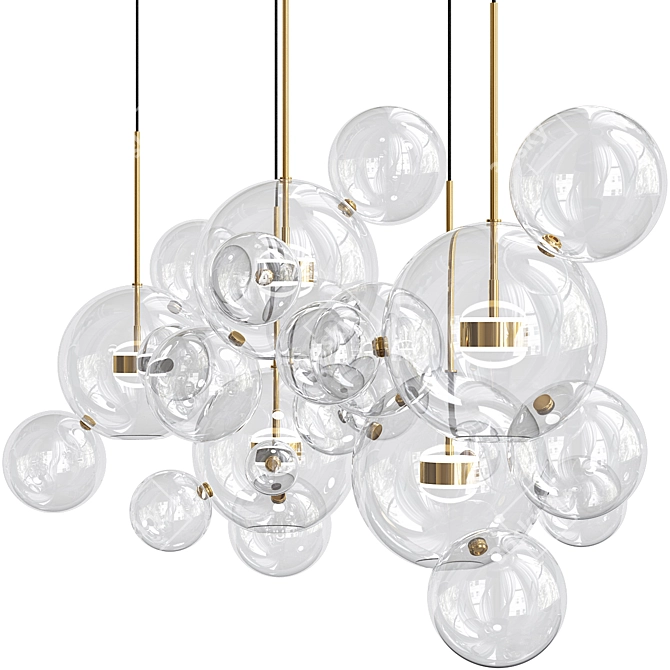 Bolle Zigzag 24 Bubble Chandelier 3D model image 4