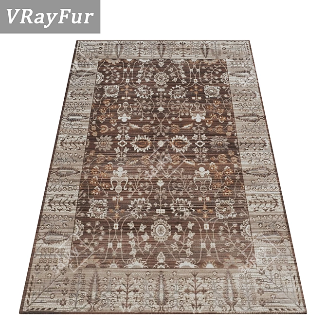 Luxury Rug Set with High-Quality Textures 3D model image 2