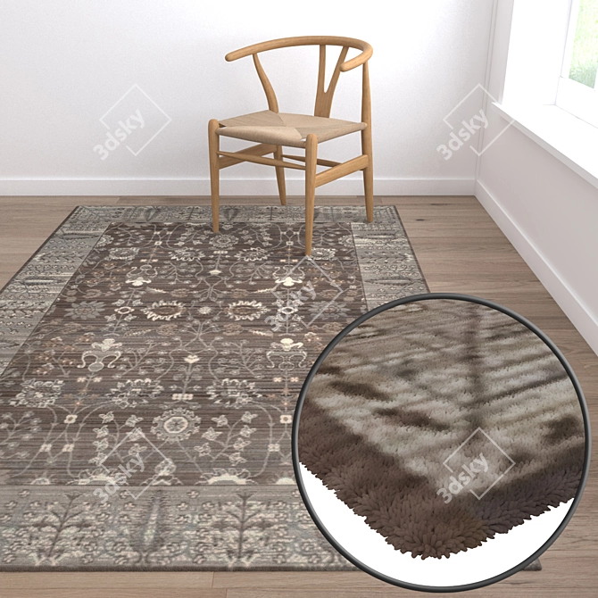 Luxury Rug Set with High-Quality Textures 3D model image 5