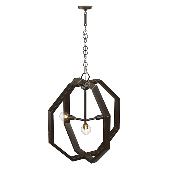 Elegant Copper Chandelier by Crate & Barrel 3D model image 5