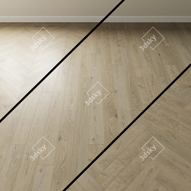 Inspire Albion Bleached Oak Parquet 3D model image 1