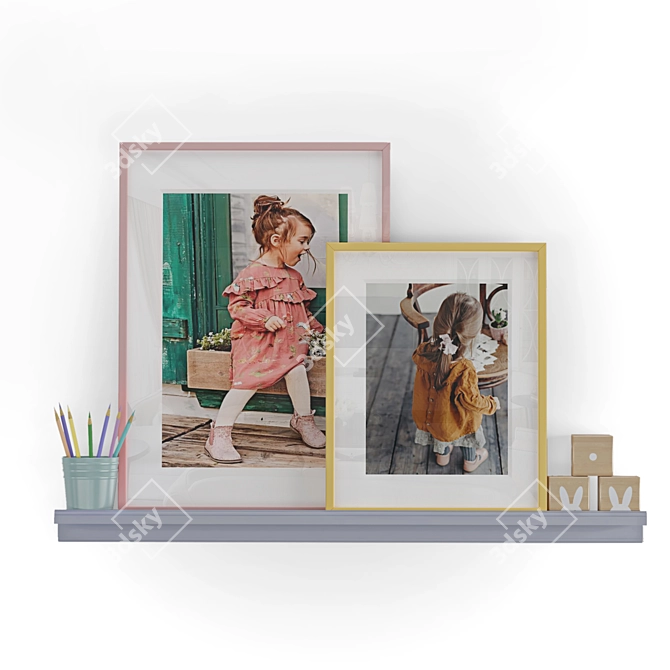 Artwork Display Shelf 3D model image 1