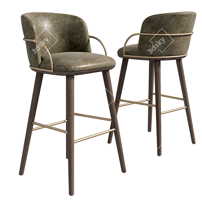 Elevate Your Space with Arven Barstool 3D model image 1