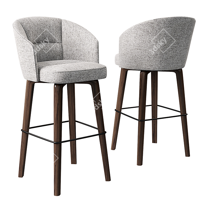 Sleek and Stylish Minotti Amelie Stool 3D model image 3