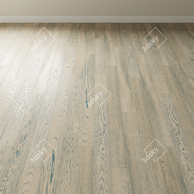 Indigo Oak Chevron Parquet 3D model image 2