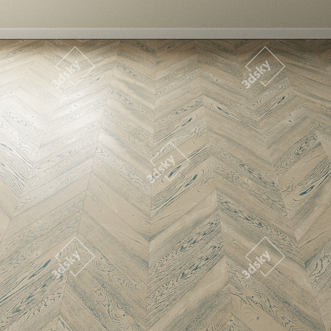 Indigo Oak Chevron Parquet 3D model image 3