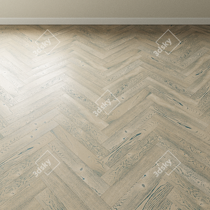 Indigo Oak Chevron Parquet 3D model image 4