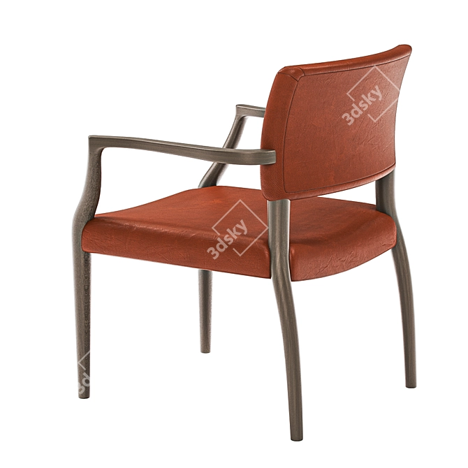 Mid-Century Luccio Oak Dining Chair 3D model image 2