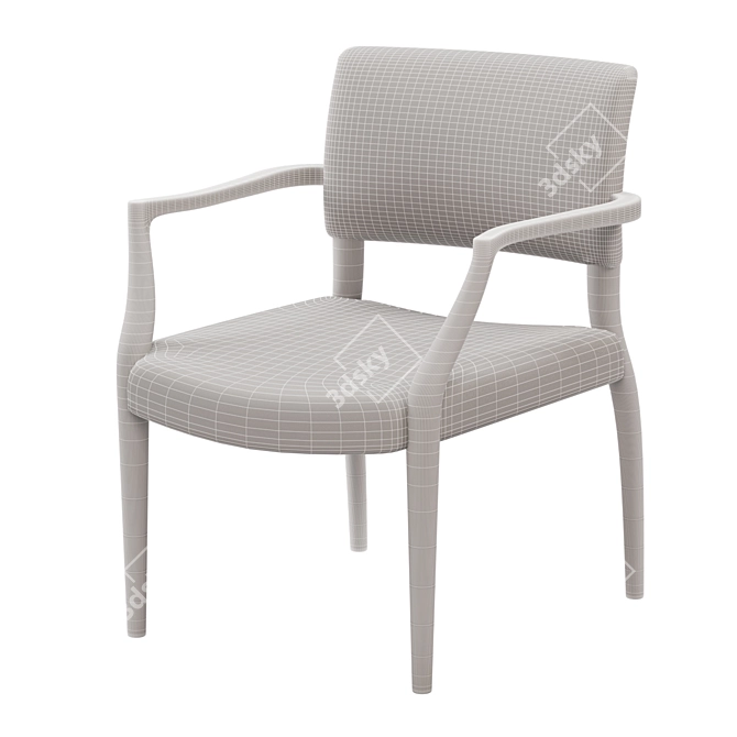 Mid-Century Luccio Oak Dining Chair 3D model image 3