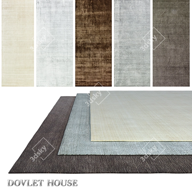 DOVLET HOUSE 5-Piece Carpets (Part 501) 3D model image 1