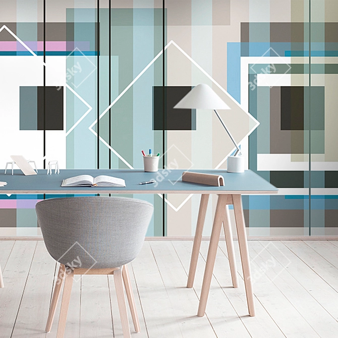 Modern Geometric Wallpaper Collection 3D model image 2