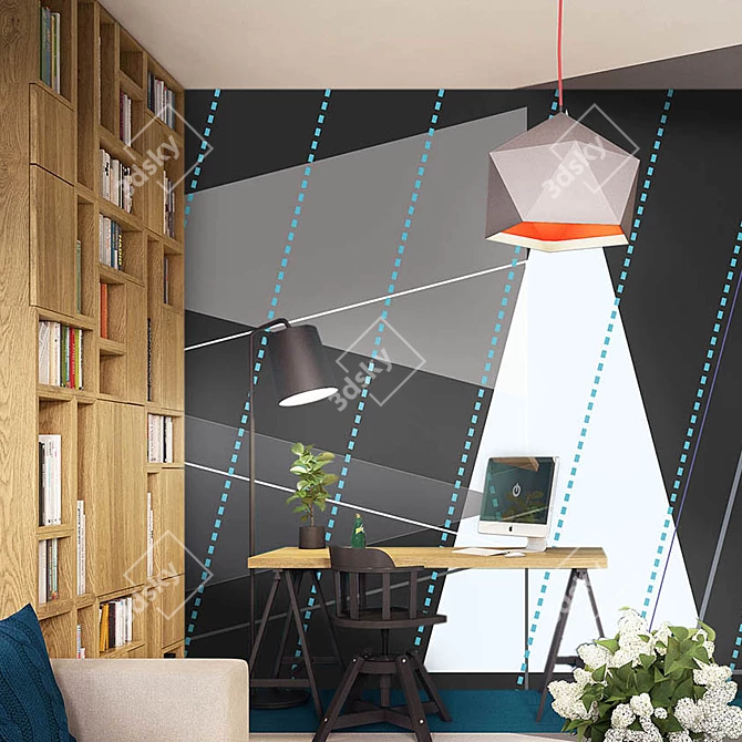 Modern Geometric Wallpaper Collection 3D model image 5