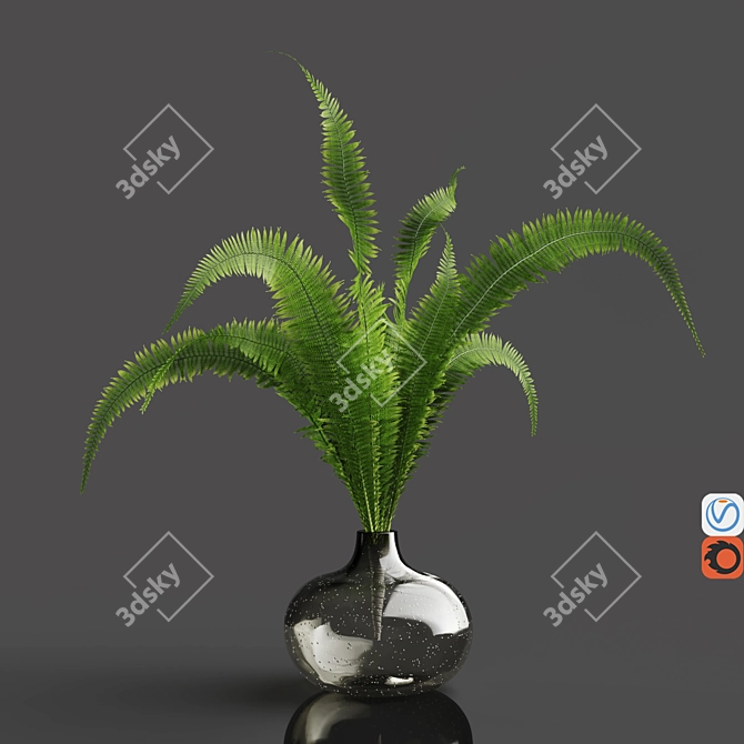 Bubble Glass Vase: H18 Gray Tinted 3D model image 1