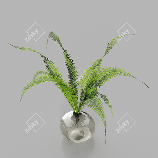 Bubble Glass Vase: H18 Gray Tinted 3D model image 3