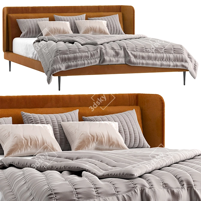 Minimalist Boconcept Austin Bed 3D model image 1