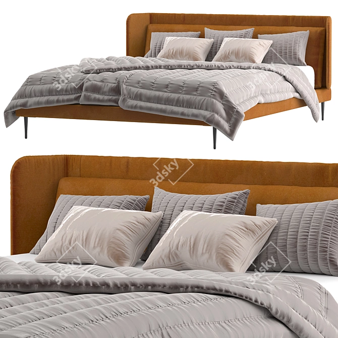 Minimalist Boconcept Austin Bed 3D model image 2