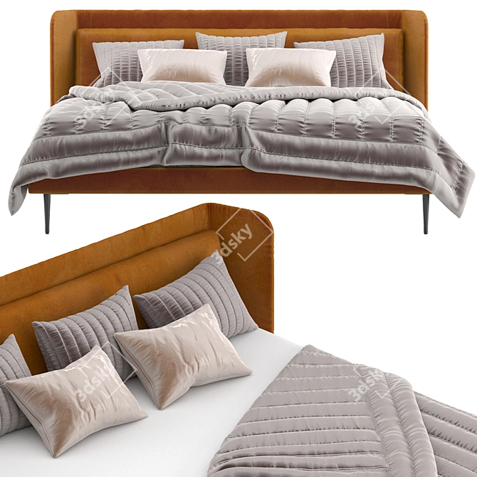 Minimalist Boconcept Austin Bed 3D model image 3