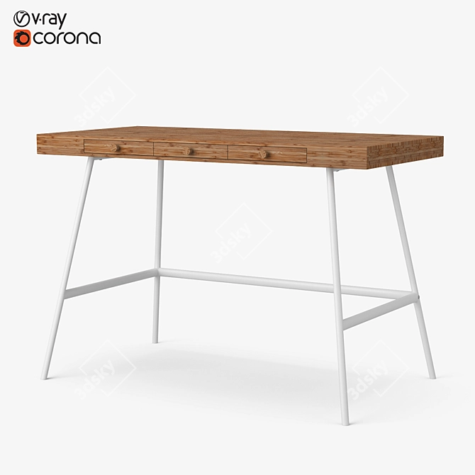 Sleek and Stylish Ikea Lillasen Desk 3D model image 1