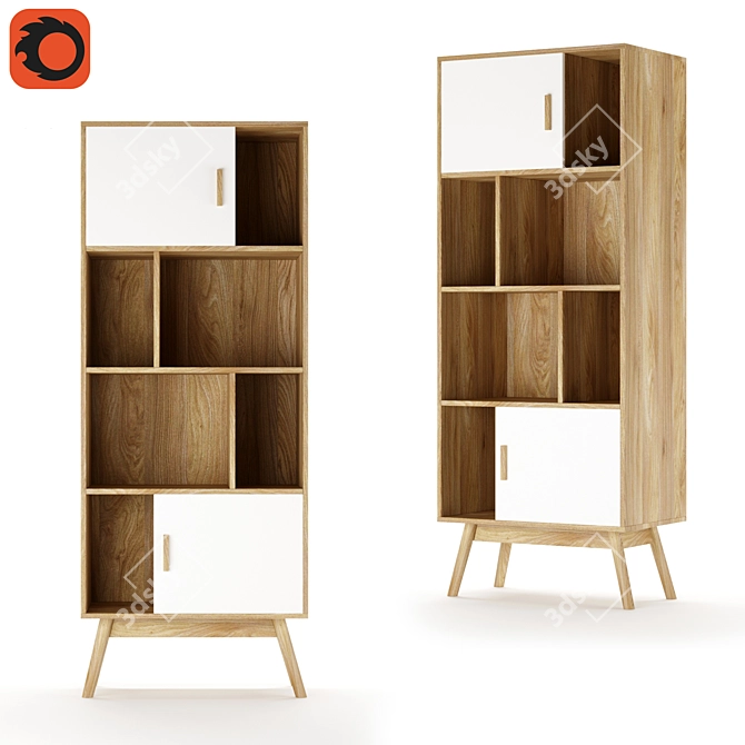 Shelving with 2 doors and 6 niches SHELDON (LA REDOUTE INTERIEURS)
Scandinavian-style 3D model image 3