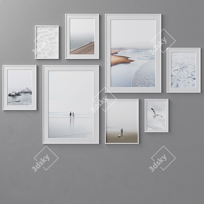 Versatile 40-Piece Photo Frames: 4 Colors, 60x90 cm 3D model image 3