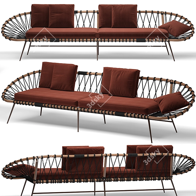 Zanaboni Edizioni Red Oval Sofa 3D model image 1