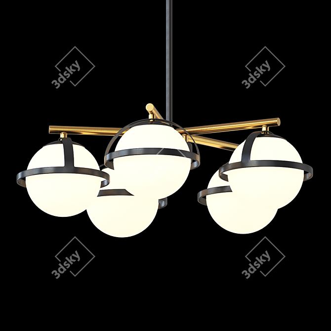 Dayana 5-Light Glass Pendant Chandelier 3D model image 2