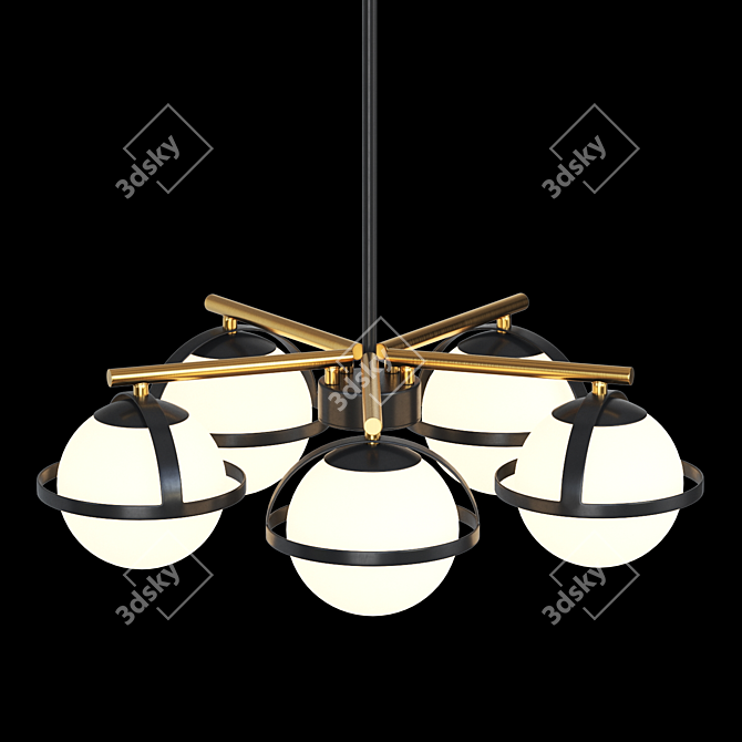 Dayana 5-Light Glass Pendant Chandelier 3D model image 3