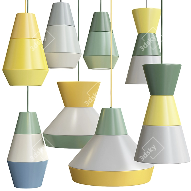 Customizable Colorful Design Suspension 3D model image 1