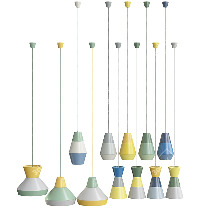 Customizable Colorful Design Suspension 3D model image 3