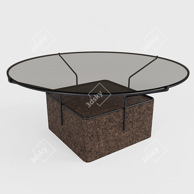 Modern Blackcork Tables Set 3D model image 3