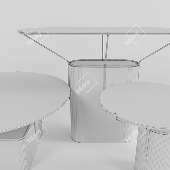 Modern Blackcork Tables Set 3D model image 5