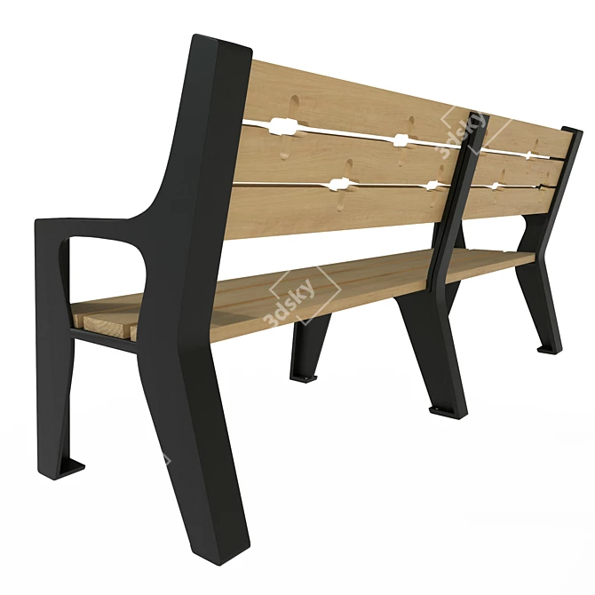 Title: Ironworks Urban Bench 3D model image 3