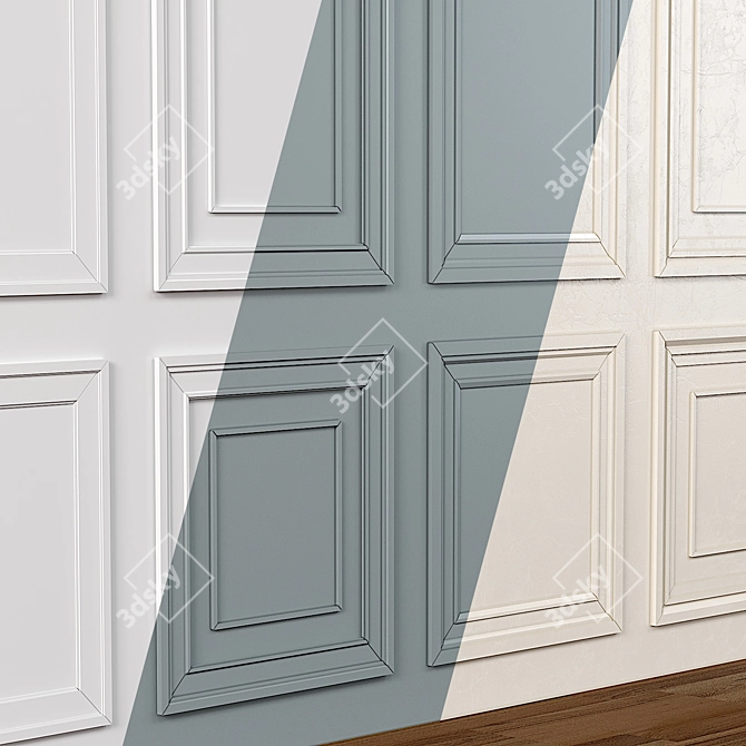 Classic Wall Molding Panels 3D model image 2