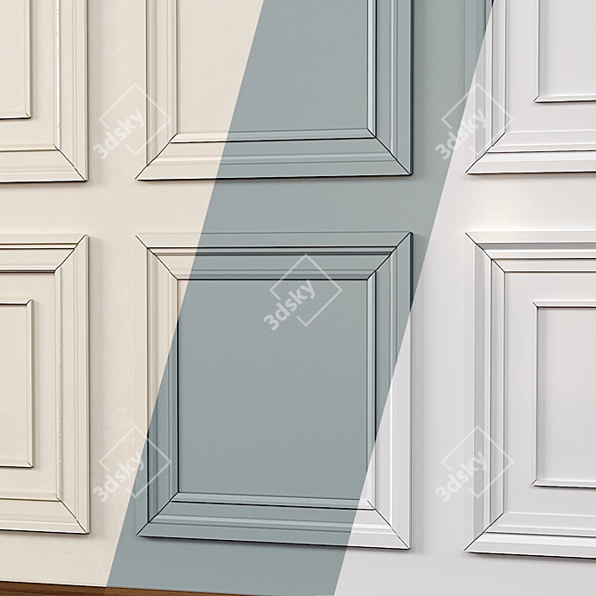 Classic Wall Molding Panels 3D model image 3