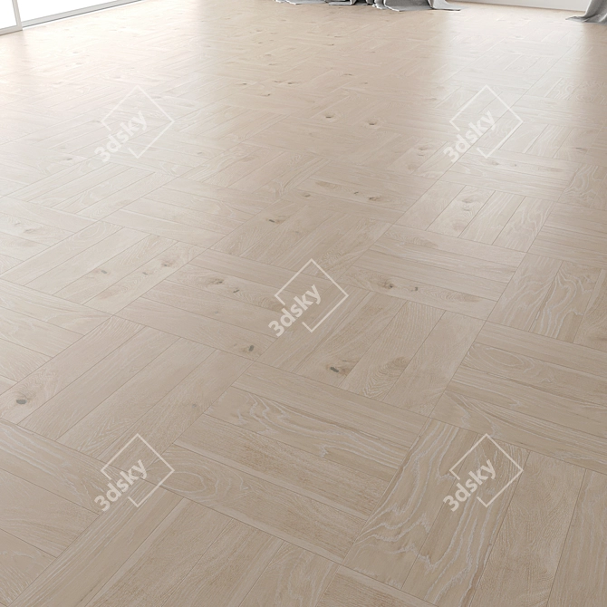 Arctic Oak Parquet Set - 4 Piece 3D model image 2