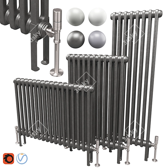 Butler & Rose 2 Column Radiator 3D model image 1