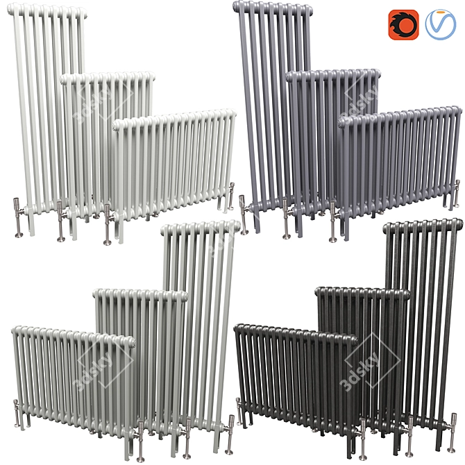 Butler & Rose 2 Column Radiator 3D model image 2