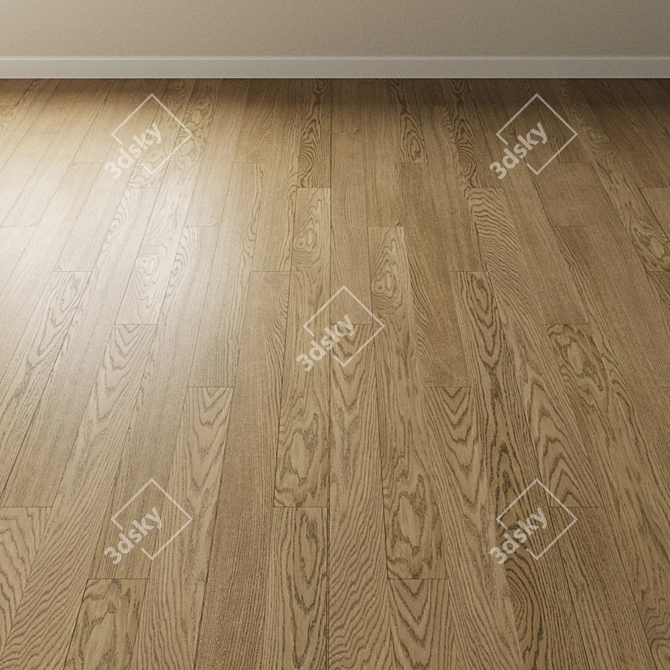 Sand Oak Chevron Parquet 3D model image 2