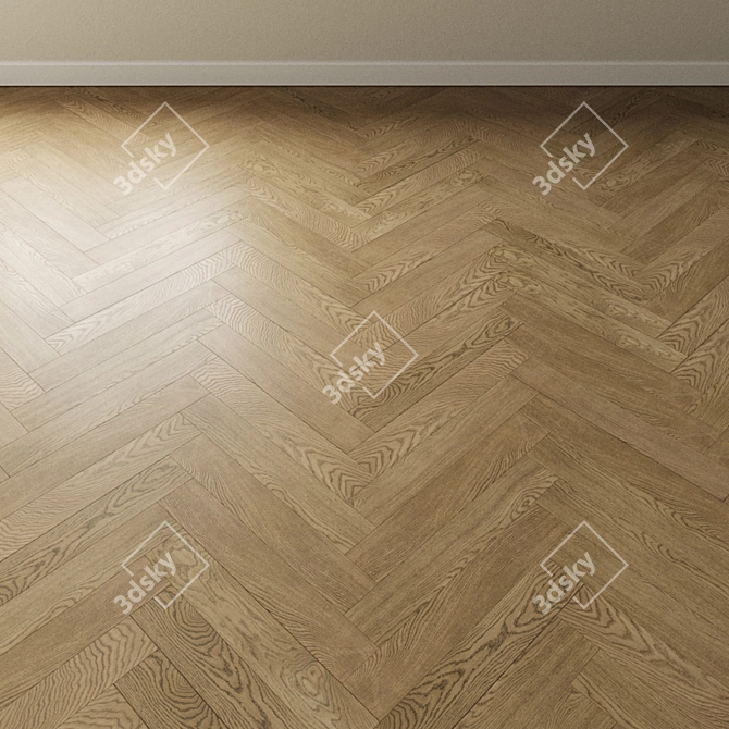 Sand Oak Chevron Parquet 3D model image 4